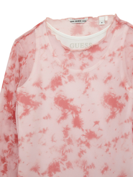Guess J5RP03KC Girl's Long Sleeve Mesh Top w/ Undershirt