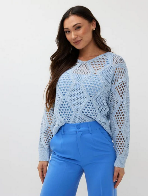Esqualo SP2502000 Women's Long Sleeve V-Neck Knit Top