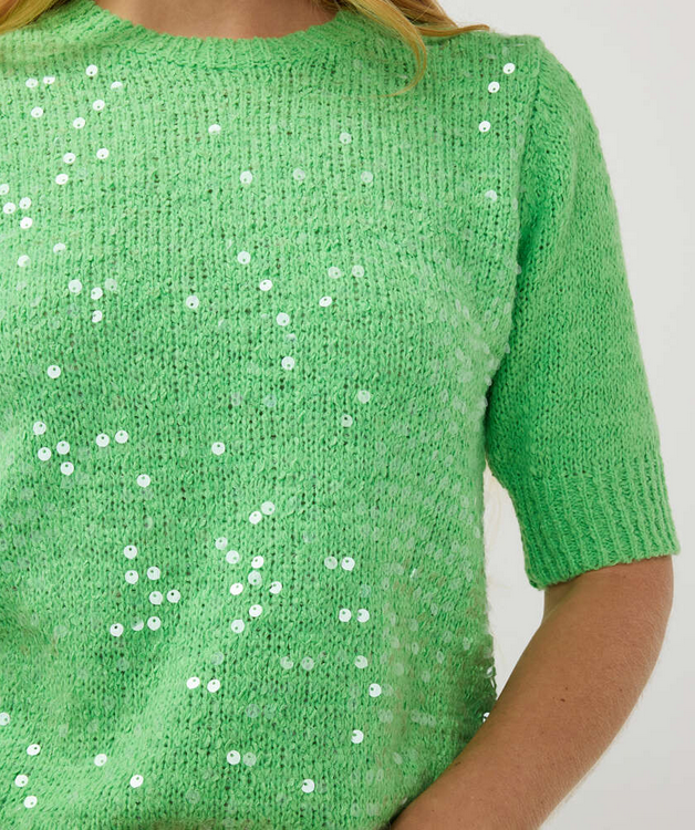 Esqualo SP2502021 Women's Short Sleeve Knit Sequin Top