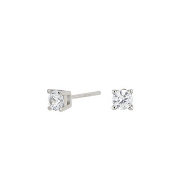 Joanli Nor 30452910900 HEGE White Crystal Silver Stud Earrings 4mm