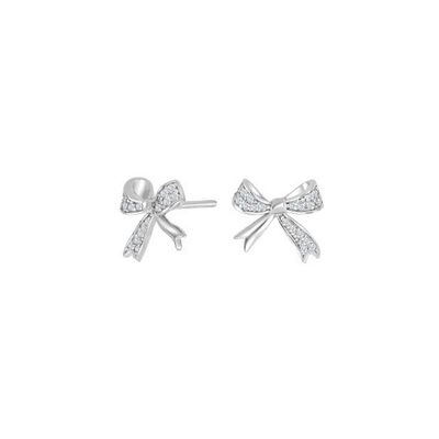 Joanli Nor 30454340900 OLYMPIANOR Silver CZ Bow Stud Earrings 10mm