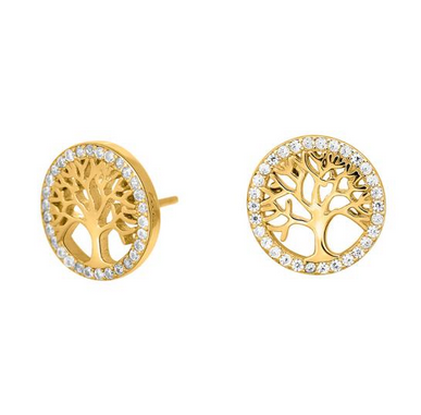 Joanli Nor 30451655900 CAIANOR Gold-Plated Silver Tree Of Life Stud Earrings