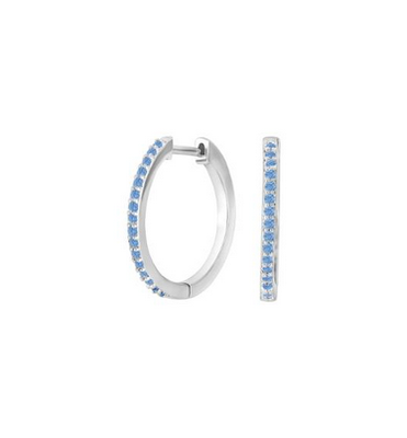 Joanli Nor 345 332 JANE Blue CZ Silver Hoop Earrings 18mm