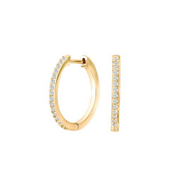 Joanli Nor 30453285900 JUNE White CZ Gold Hoop Earrings