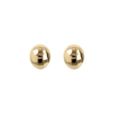 Etrusca WSET00785.YG Women's Gold Plated Hammered Button Earrings