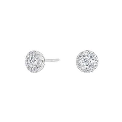 Joanli Nor 30453590900 KATE White Crystal & CZ Round Stud Earrings 6mm