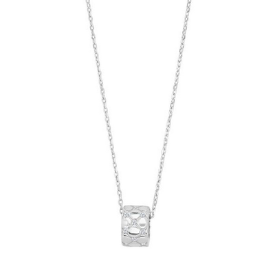 Joanli Nor 20600010900 OLISENOR Silver Necklace w/Circular CZ Pendant 9.5mm