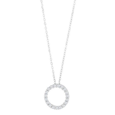 Joanli Nor 20452320900 OBINOR CZ Circle Pendant Silver Necklace 14mm