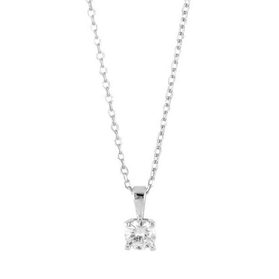 Joanli Nor 20451710900 HEGE White Crystal Pendant Silver Necklace 5mm