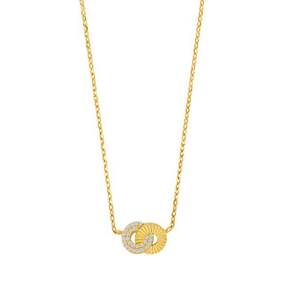 Joanli Nor 20452235900 NINA Gold Plated CZ Interlinked Circle Necklace 9,5mm