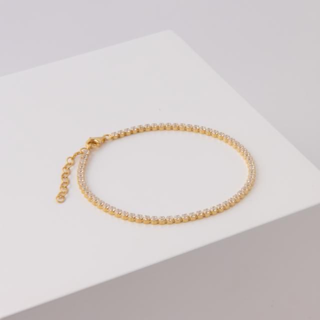 Joanli Nor 80520005900 ELNA Round White Crystal Gold Bracelet 2.4mm
