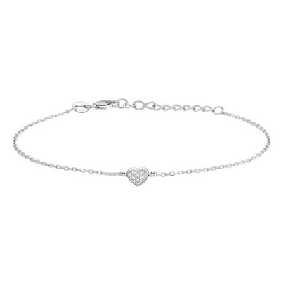 Joanli Nor 80450590900 ALMA CZ Heart Charm Silver Bracelet 5mm
