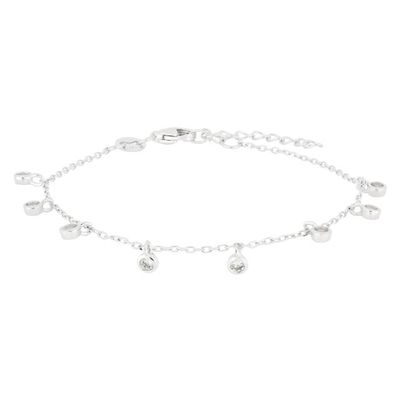 Joanli Nor 80450940900 JASMIN Scattered White Crystal Silver Bracelet 3mm
