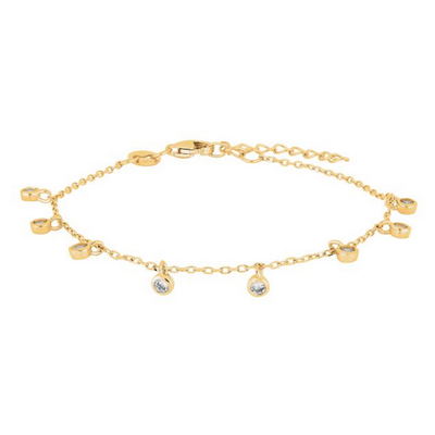 Joanli Nor 80450945900 JASMIN Scattered White Crystal Gold Bracelet 3mm