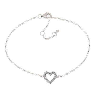 Joanli Nor 80450490900 AIDA CZ Heart Charm Silver Bracelet 8mm