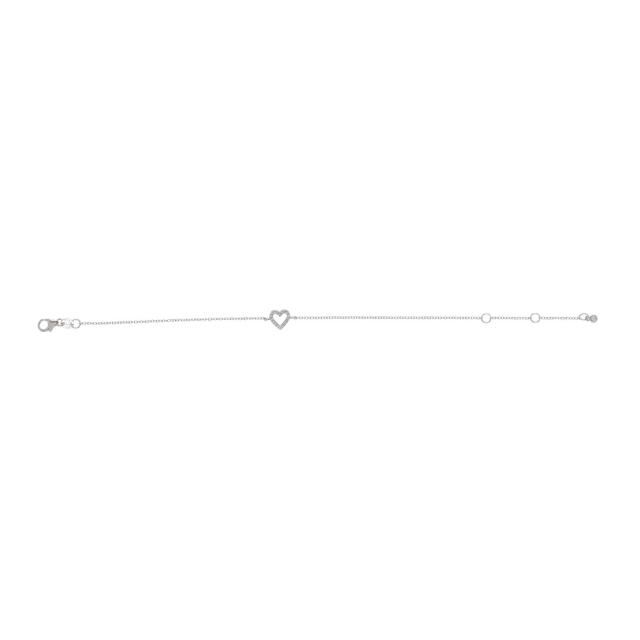 Joanli Nor 80450490900 AIDA CZ Heart Charm Silver Bracelet 8mm