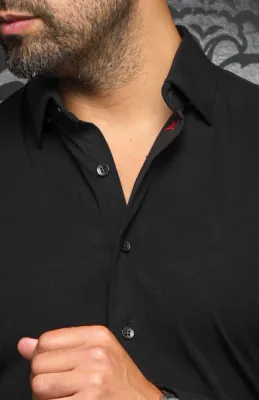 Au Noir ALEXANDER SLD Men's LS Extendable Dress Shirt/ BLACK