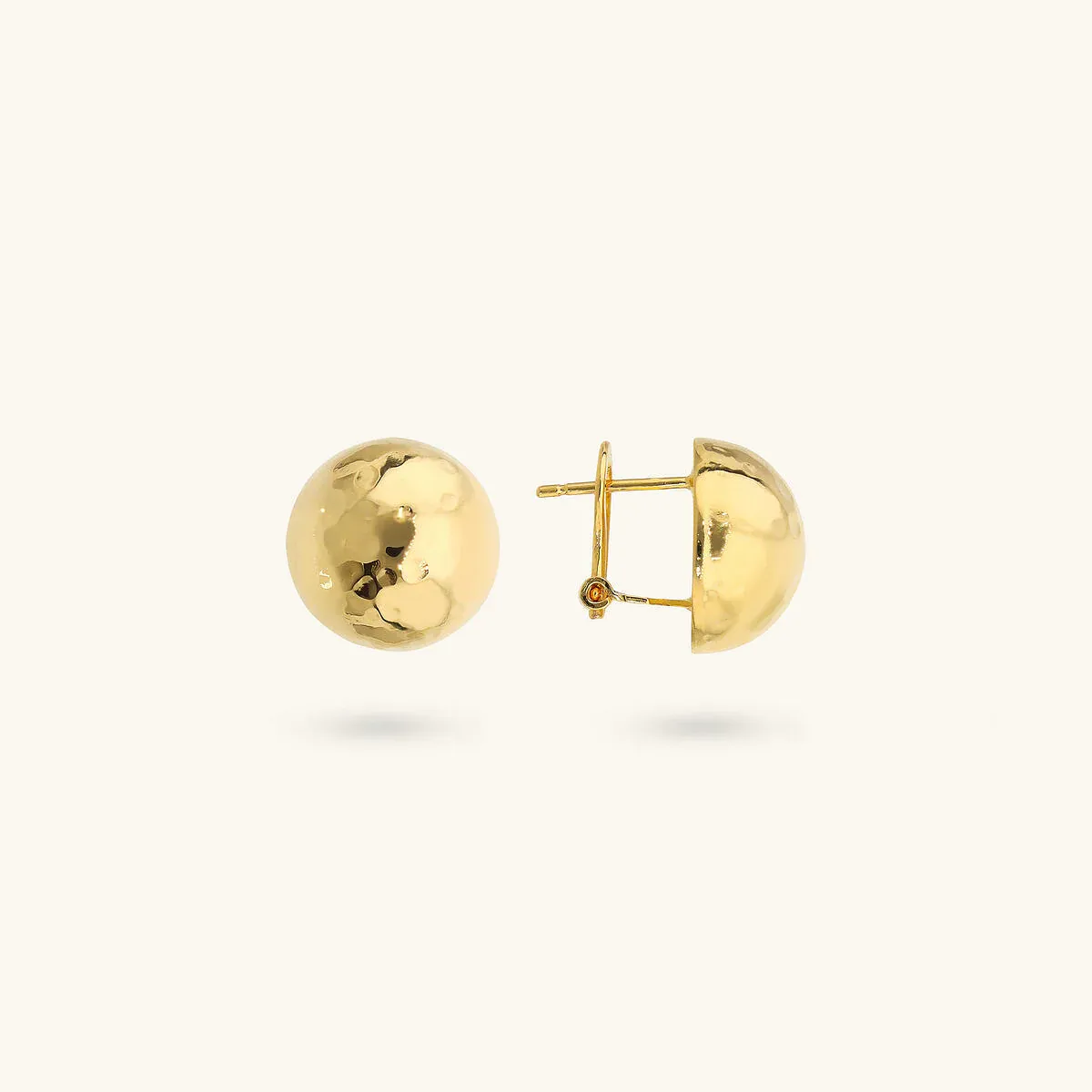 Etrusca WSET00878.YG Women's Gold Plated 12mm Button Earrings