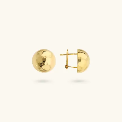 Etrusca WSET00878.YG Women's Gold Plated 12mm Button Earrings