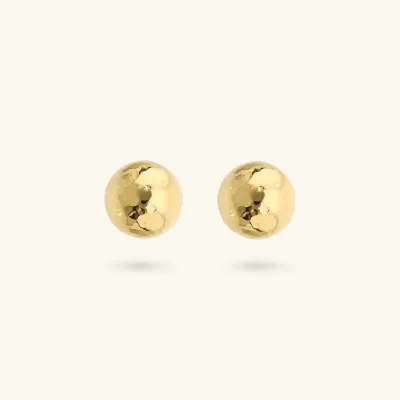 Etrusca WSET00878.YG Women's Gold Plated 12mm Button Earrings