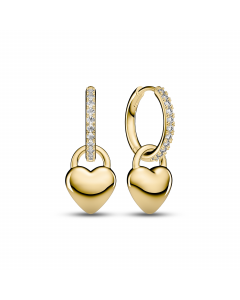 Sif Jakobs E2612-CZ-YG Women's Gold Plated CZ Creolo Heart Dangle Earrings