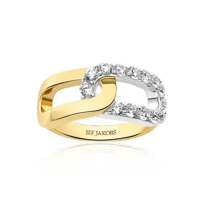 Sif Jakobs R42238-CZ-2YG Women's CZ Link Ring