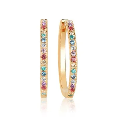 Sif Jakobs E22030-XCZ-SG Ellera X-Grande Multicolour Gem Hoop Earrings