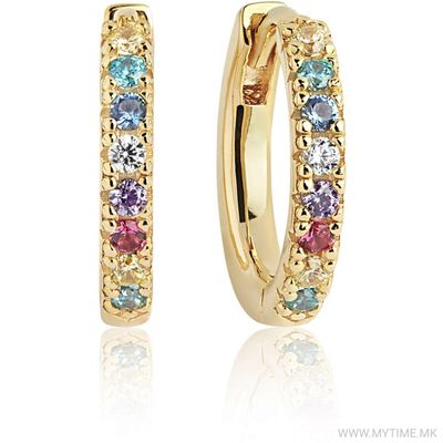 Sif Jakobs E2859-XCZ-YG Ellera Medio Multicolour Gem Hoop Earrings