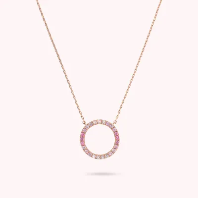 Bronzallure WSBZ02421.RC Women's 18kt Plated Golden Rose Altissima CZ Necklace