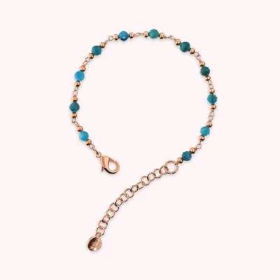 Bronzallure WSBZ02481 Women's 18kt Plated Rose Gold Rosario Bracelet/