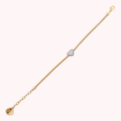 Bronzallure WSBZ02494Y.WR Women's Gold Plated Altissima Heart Pave Bracelet