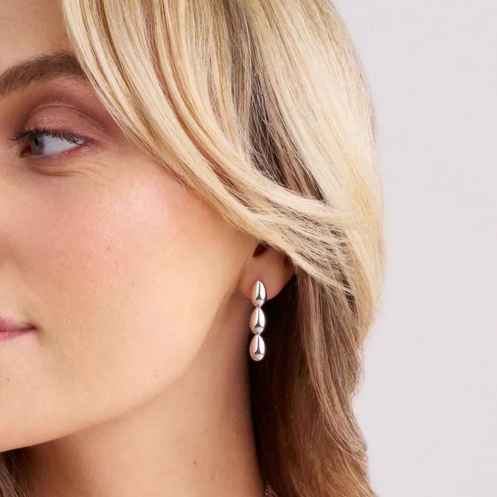 Sif Jakob SJ-E2592 Goccia Tre Pianura Silver Drop Earrings