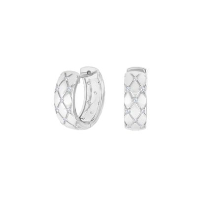Joanli Nor 30600010900 OLISENOR Silver Diamond-Cut CZ Hoop Earrings