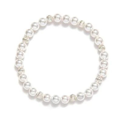 Beblue BBALLUR-SLV Pearl Bracelet -Be Alluring /WHITE PEARLS-SILVER