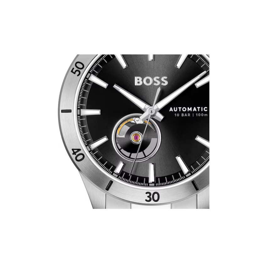 BOSS 1514202 Men's Stainless Steel Black Dial Watch
