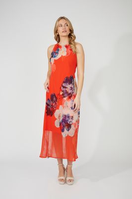 Frank Lyman 251412 Long Slvless Floral Print Dress/