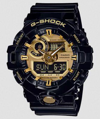 G-Shock GA710GB-1A Men's Casio Watch/ SHINNY BLACK & GOLD