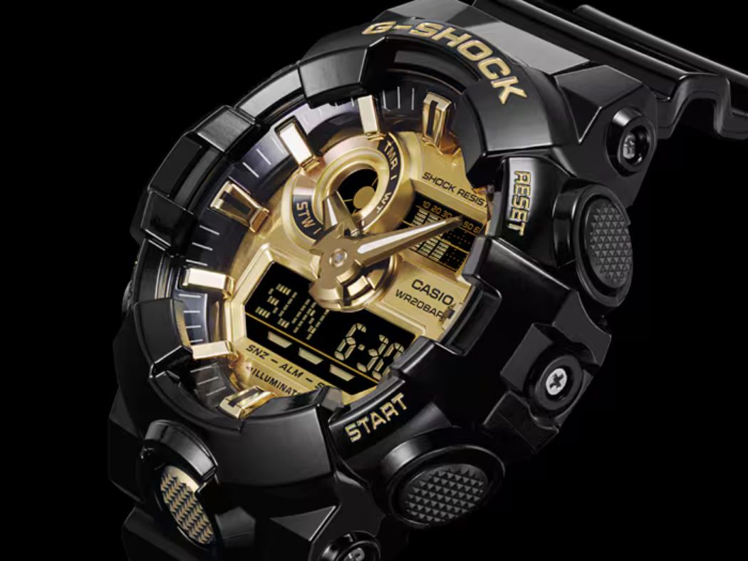 G-Shock GA710GB-1A Men's Casio Watch – Shinny Black & Gold
