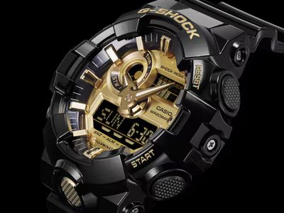 G-Shock GA710GB-1A Men's Casio Watch/ SHINNY BLACK & GOLD