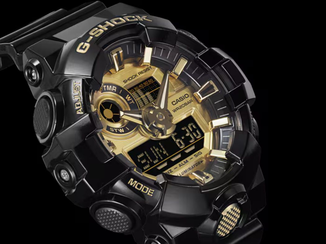 G-Shock GA710GB-1A Men's Casio Watch – Shinny Black & Gold
