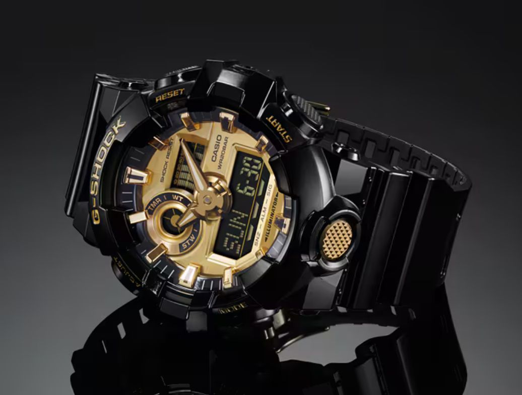 G-Shock GA710GB-1A Men's Casio Watch – Shinny Black & Gold