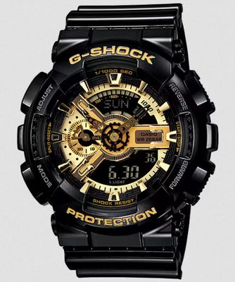 G-Shock GA110GB-1A Men's Casio Watch/ SHINNY BLACK & GOLD