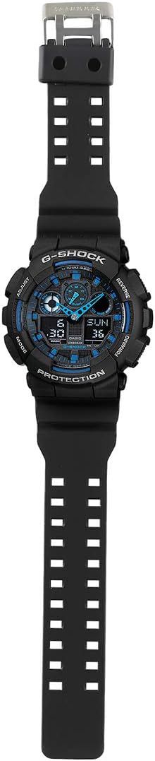 G-Shock GA100-1A2 Men's Casio Watch – Black & Blue
