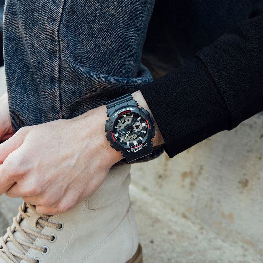 G-Shock GA110RL-1A Men's Casio Watch – Black & Red