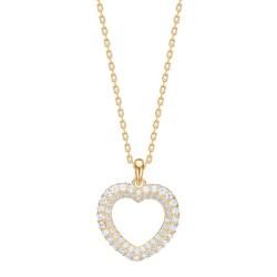 Joanli Nor 20452395900 Gold Plated Heart Necklace w/ White CZ