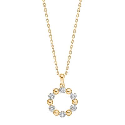 Joanli Nor 20630005900  Gold Plated Circle Necklace w/ White CZ