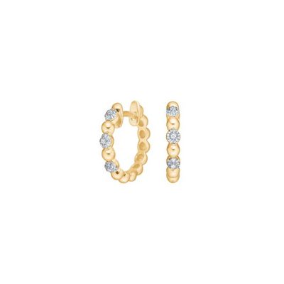 Joanli Nor 30630005900 Gold Plated Small Hoop Earrings w/ White CZ