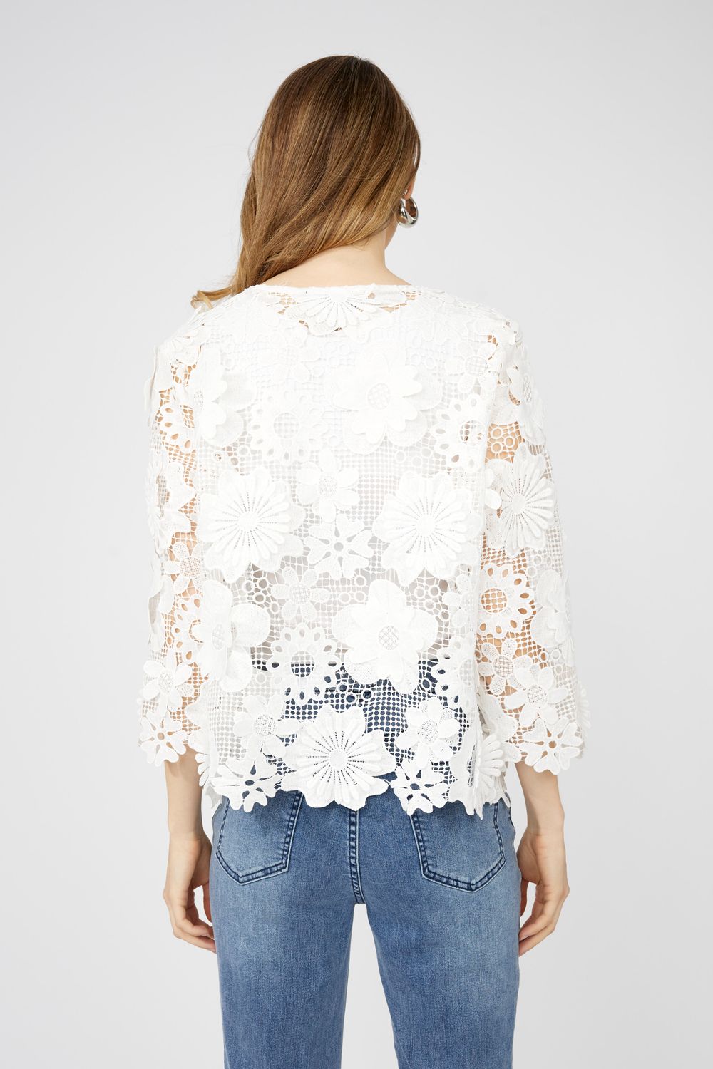 Frank Lyman 251523 Women's Knit Woven Floral Bolero