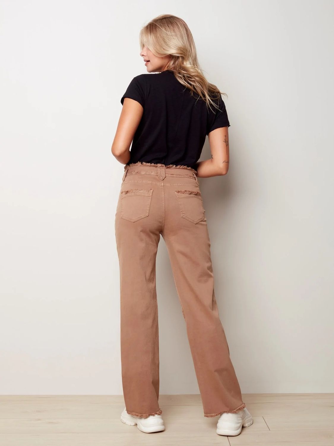 Charlie B C5690-618A Women's Flared Twill Pants – Truffle