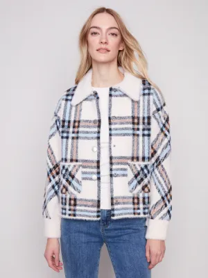 Charlie B C6330R-960B Short Yarn Jacquard Jacket – Ecru